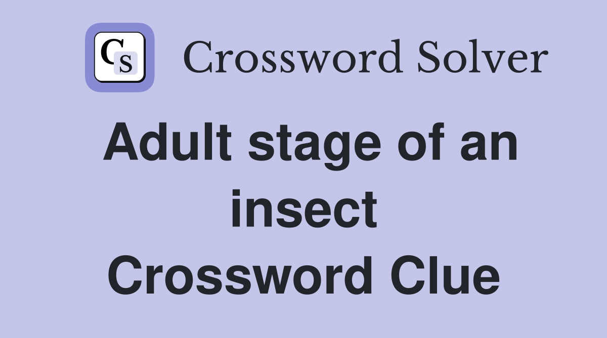 Adult stage of an insect Crossword Clue