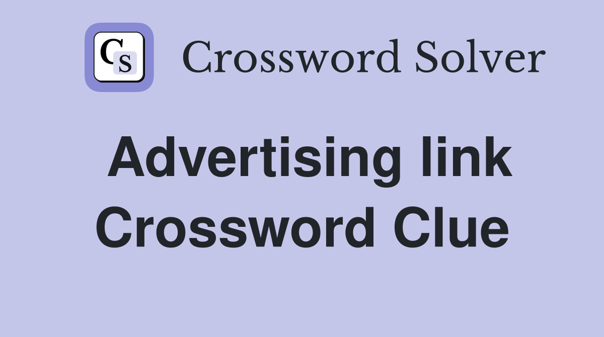 Advertising link Crossword Clue