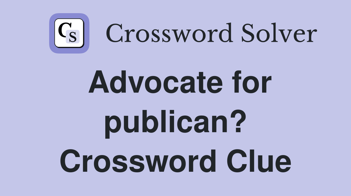 Advocate for publican? Crossword Clue