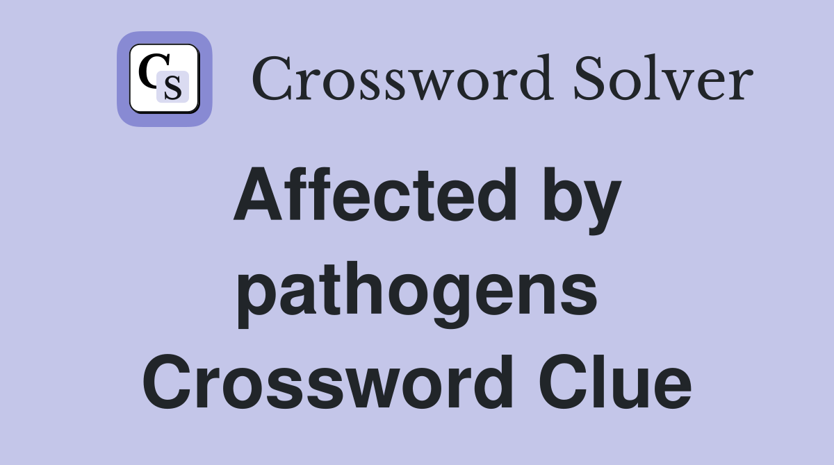 Affected by pathogens Crossword Clue