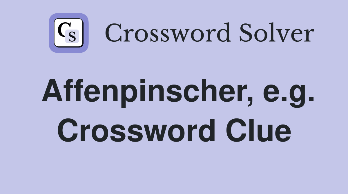 Affenpinscher, e.g. Crossword Clue