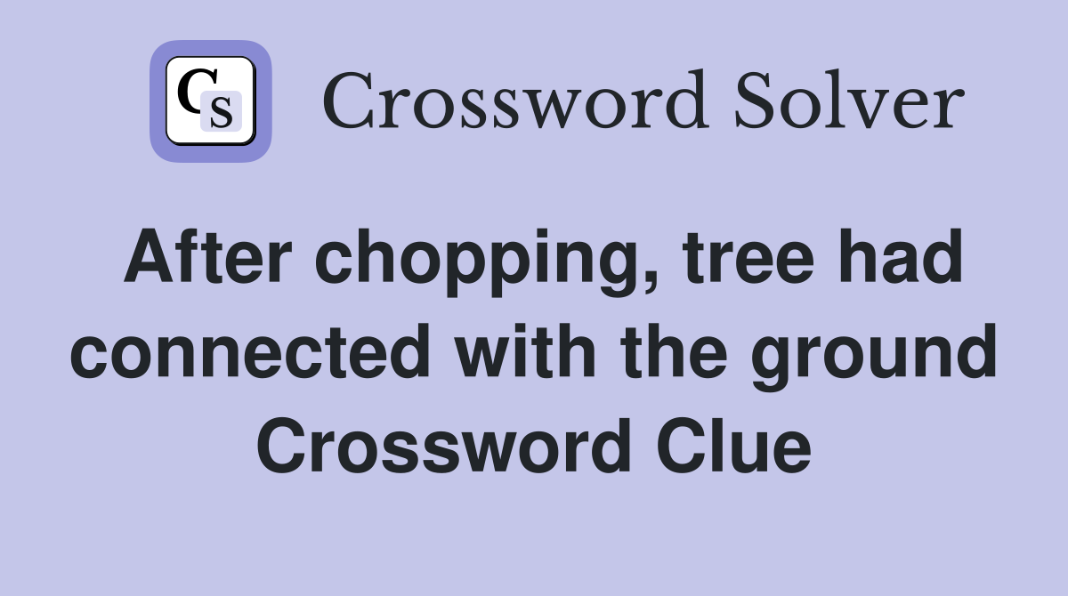 After chopping, tree had connected with the ground Crossword Clue