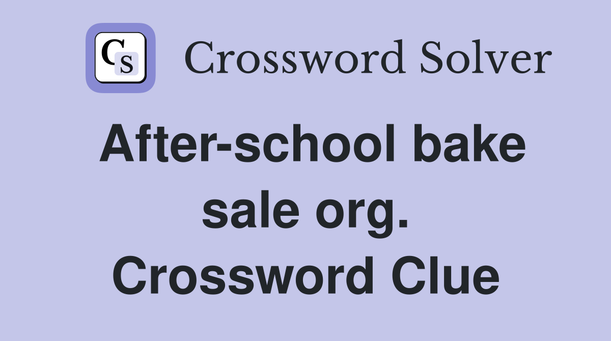 After-school bake sale org. Crossword Clue