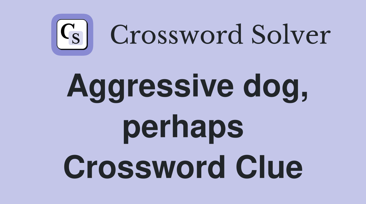 Aggressive dog, perhaps Crossword Clue