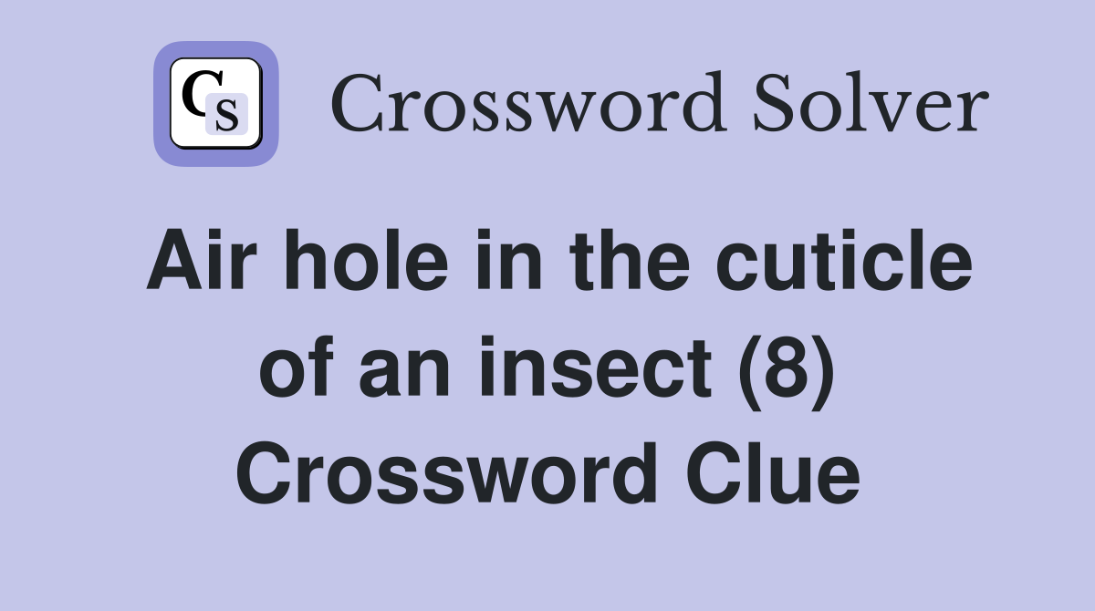 Air hole in the cuticle of an insect (8) Crossword Clue