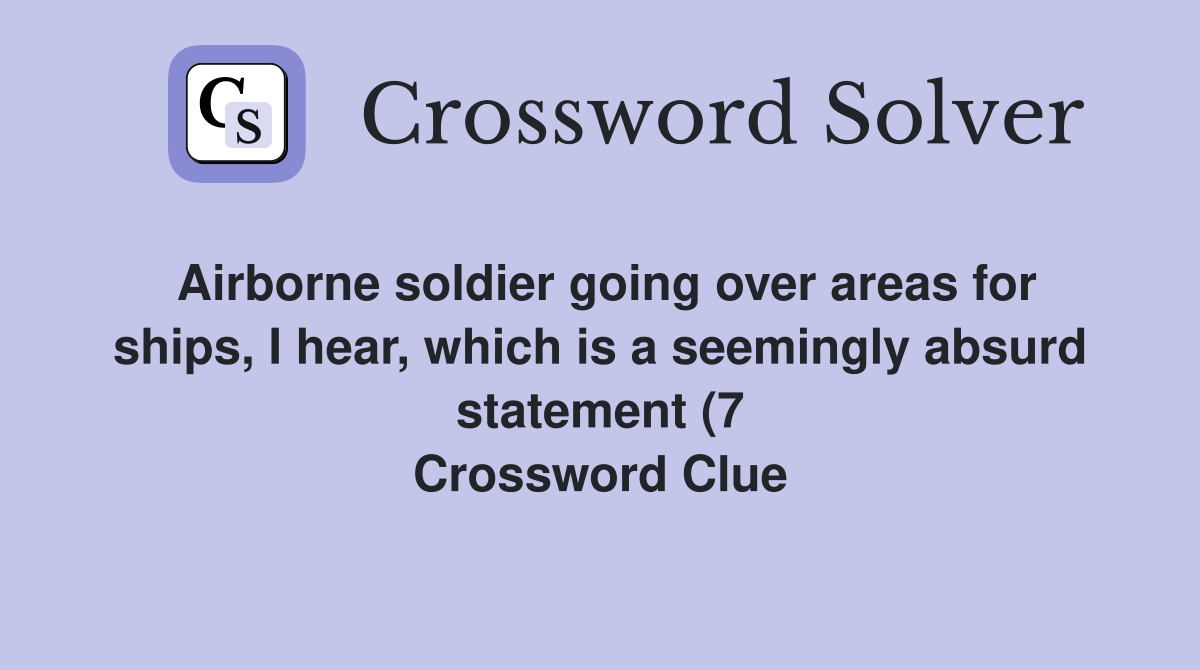 Airborne soldier going over areas for ships I hear which is a Airborne soldier going over areas for ships I hear which is a