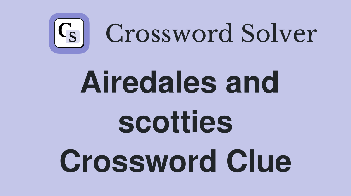 Airedales and scotties Crossword Clue