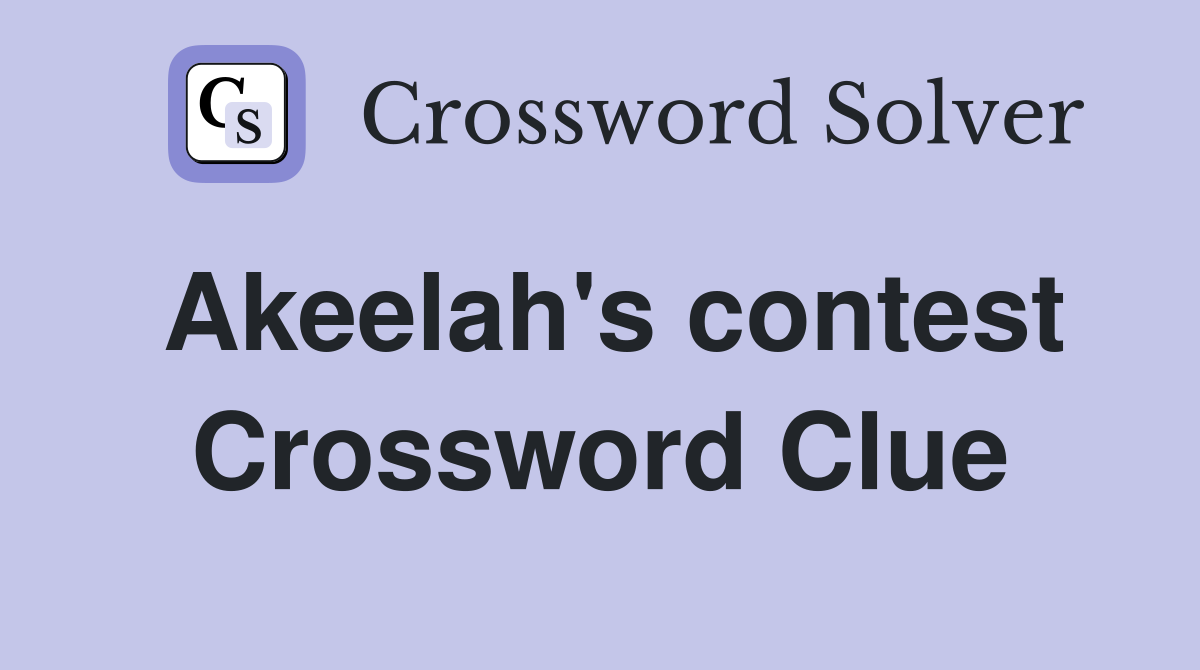 Akeelah's contest Crossword Clue