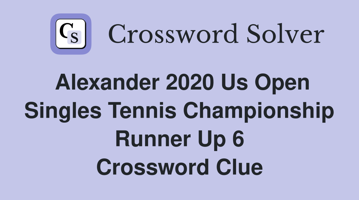 Alexander 2020 us open singles tennis championship runner up 6