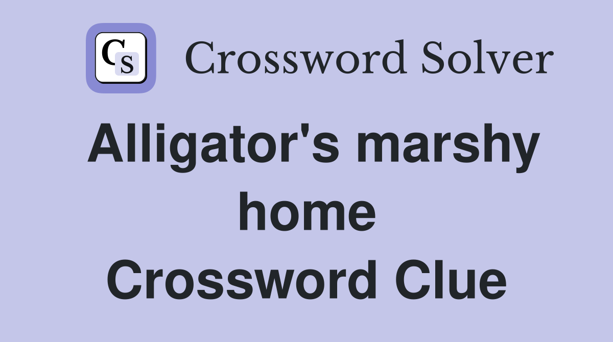 Alligator's marshy home Crossword Clue