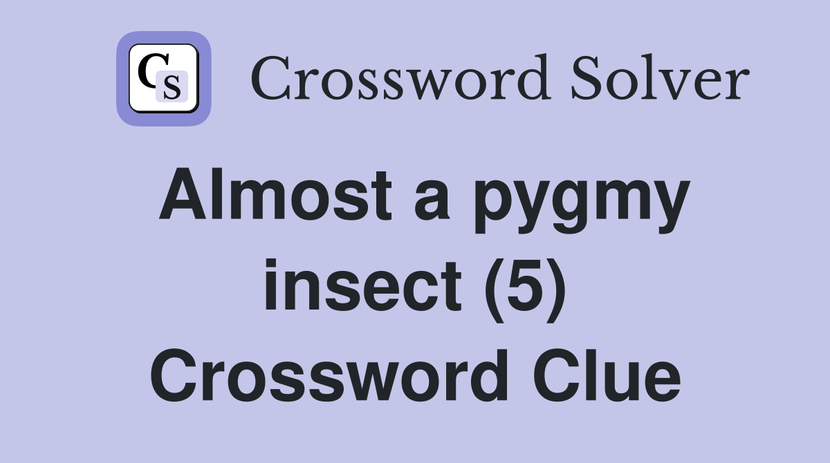 Almost a pygmy insect (5) Crossword Clue