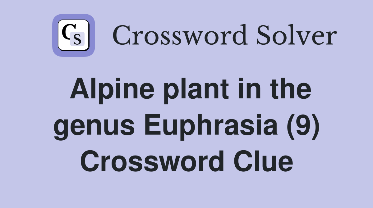Alpine plant in the genus Euphrasia (9) Crossword Clue