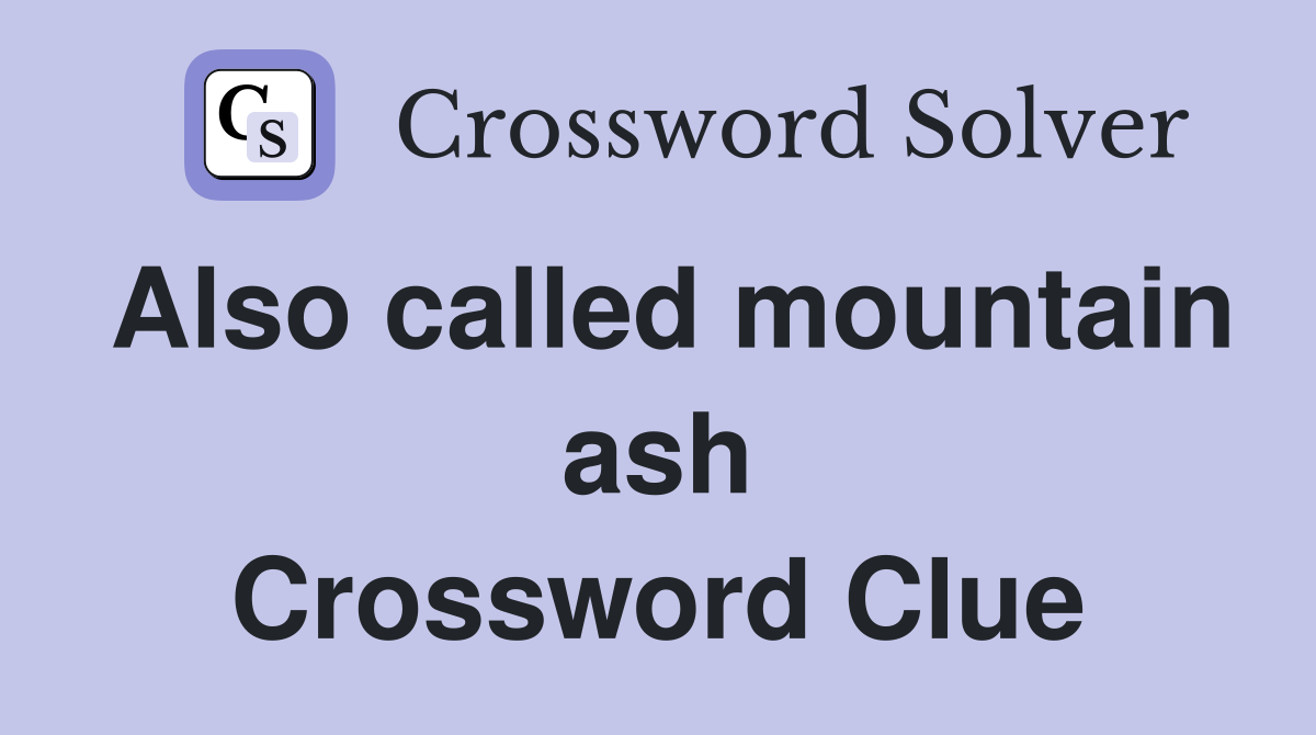 Also called mountain ash Crossword Clue