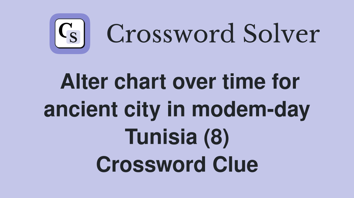 Alter chart over time for ancient city in modem-day Tunisia (8) Crossword Clue
