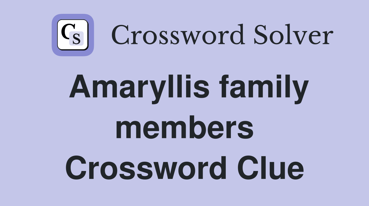 Amaryllis family members Crossword Clue