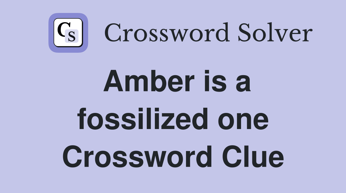 Amber is a fossilized one Crossword Clue
