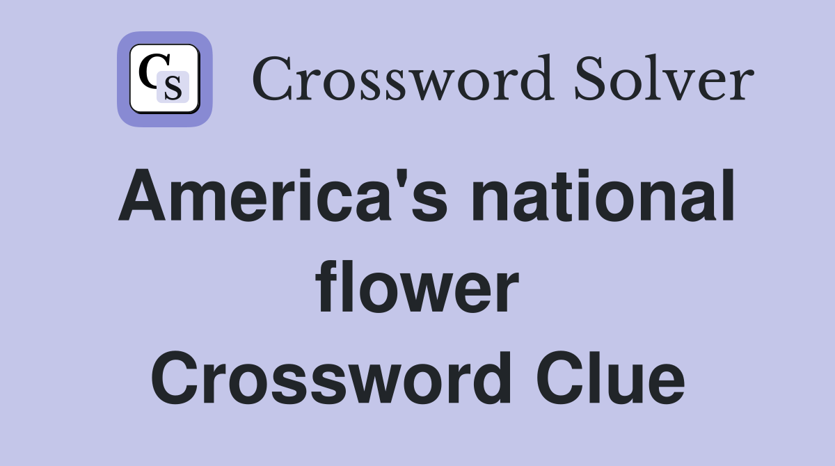 America's national flower Crossword Clue