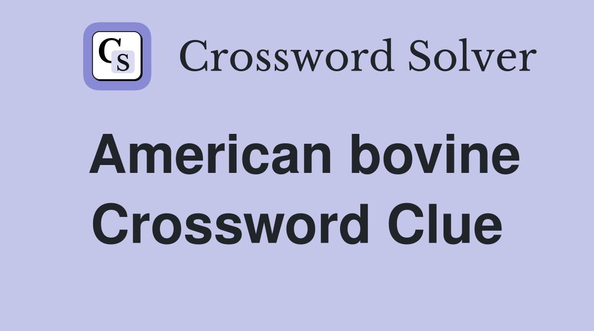 American bovine Crossword Clue