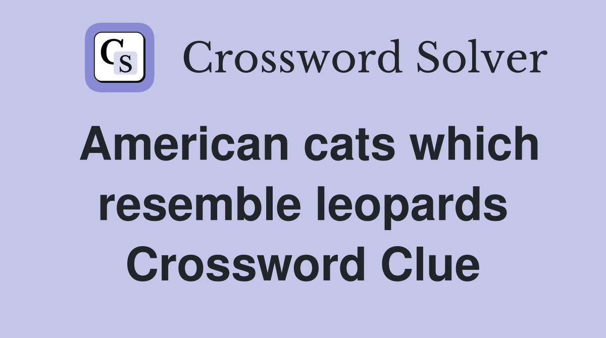 American cats which resemble leopards Crossword Clue