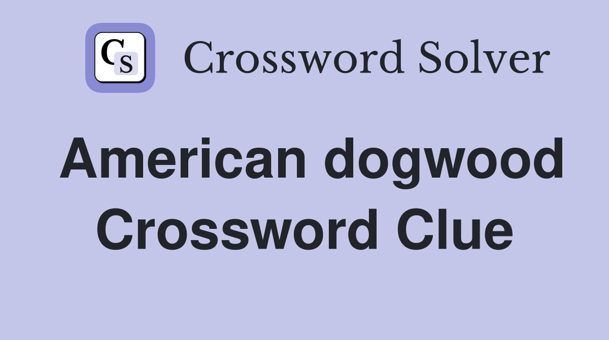 American dogwood Crossword Clue