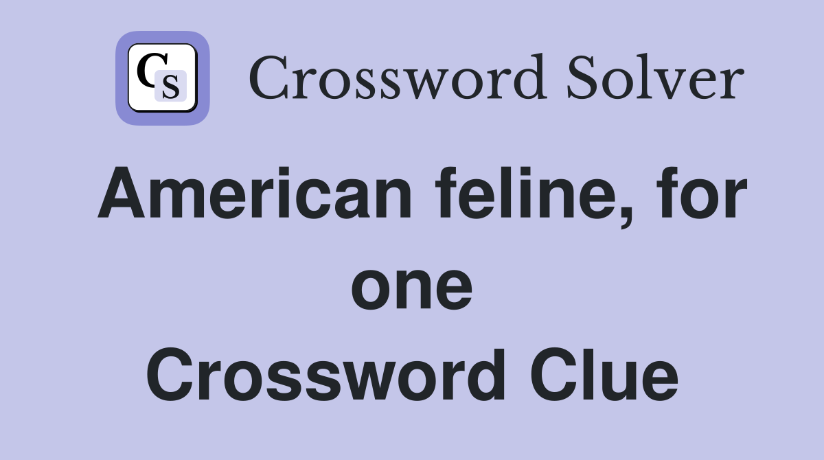 American feline, for one Crossword Clue