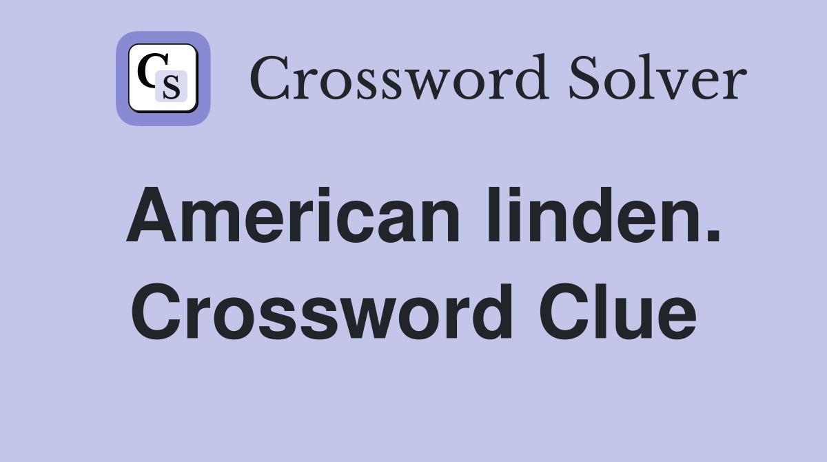 American linden. Crossword Clue