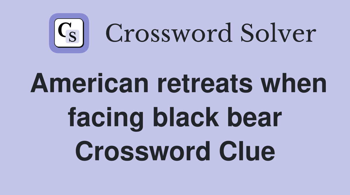 American retreats when facing black bear Crossword Clue