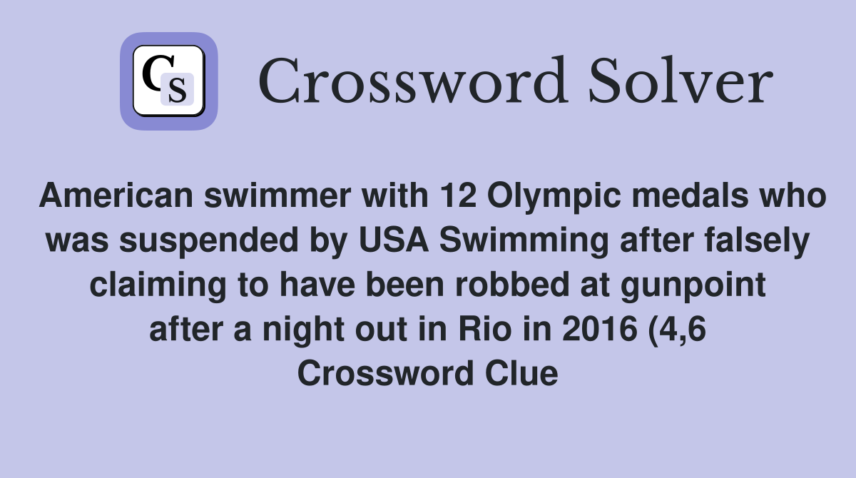 American swimmer with 12 Olympic medals who was suspended by USA American swimmer with 12 Olympic medals who was suspended by USA