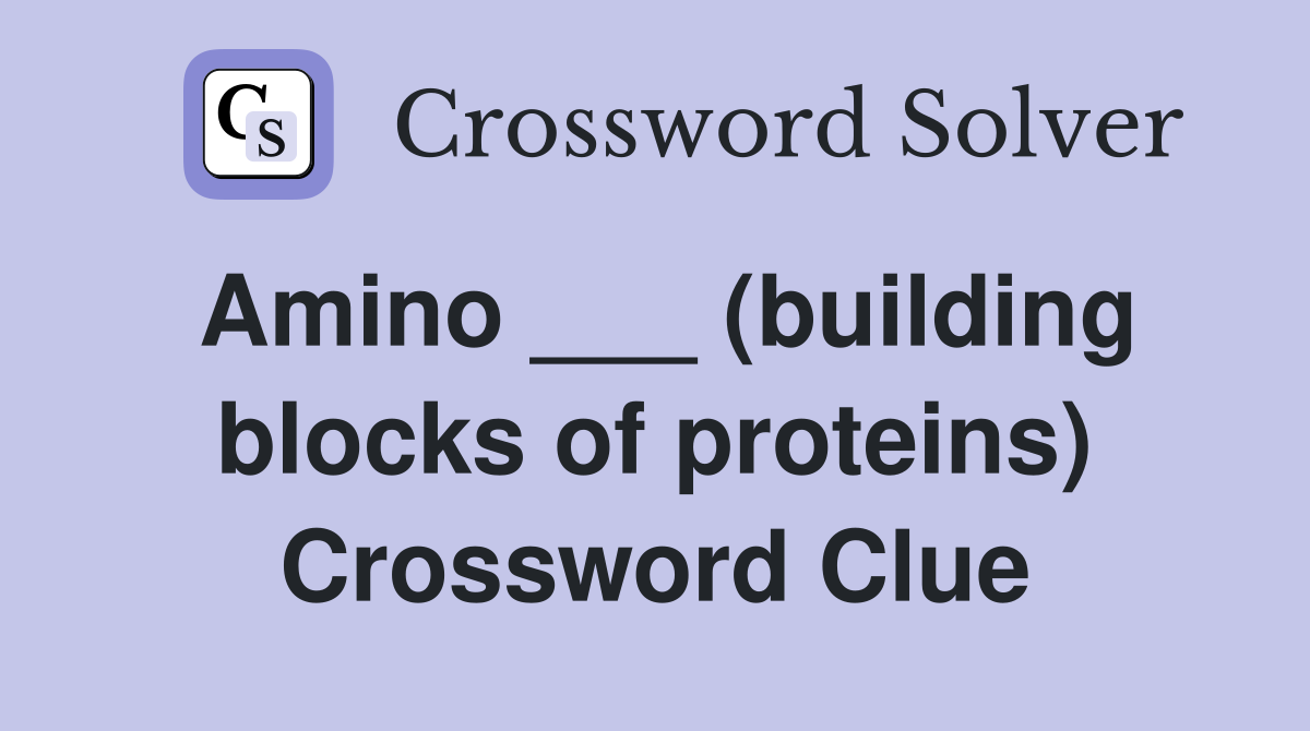 Amino ___ (building blocks of proteins) Crossword Clue