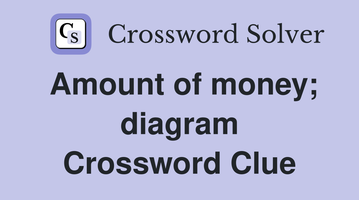 Amount of money; diagram Crossword Clue