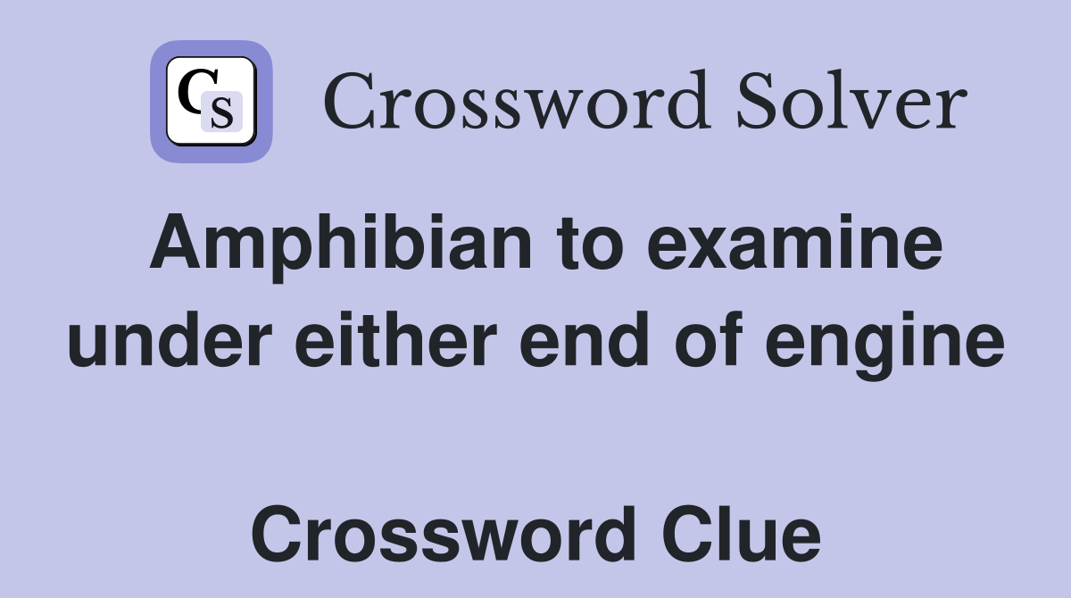 Amphibian to examine under either end of engine  Crossword Clue