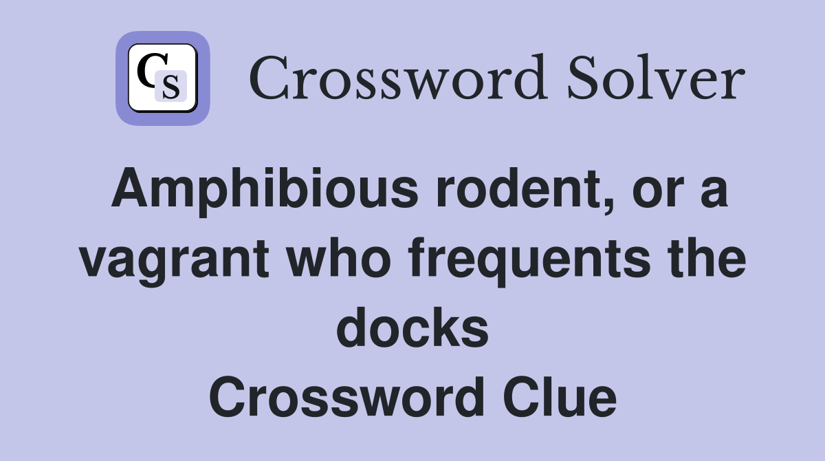 Amphibious rodent, or a vagrant who frequents the docks Crossword Clue
