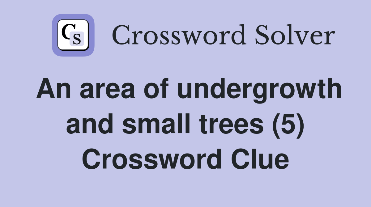 An area of undergrowth and small trees (5) Crossword Clue