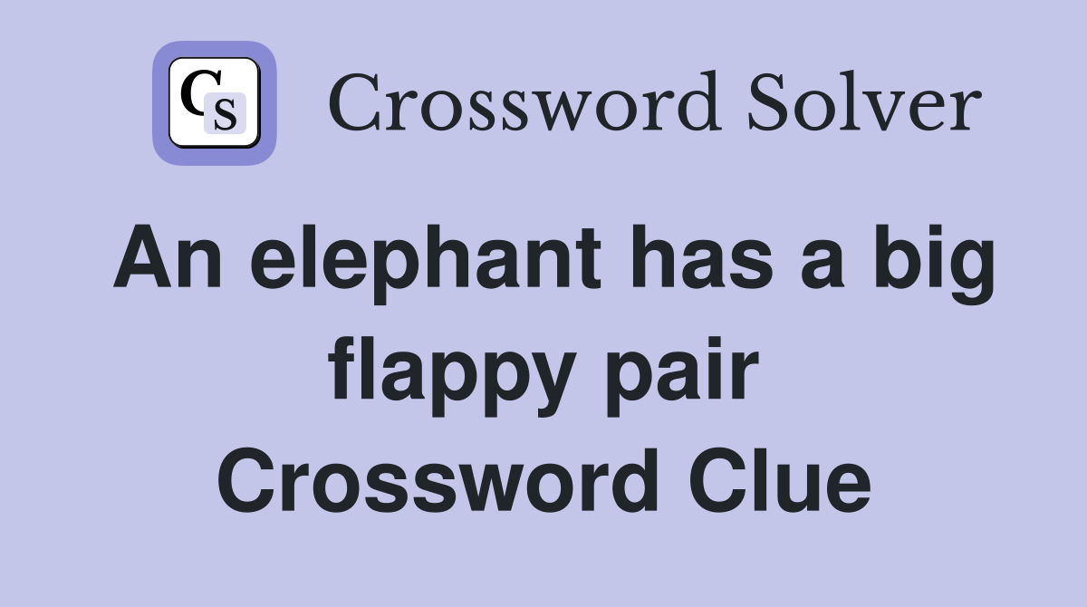 An elephant has a big flappy pair Crossword Clue
