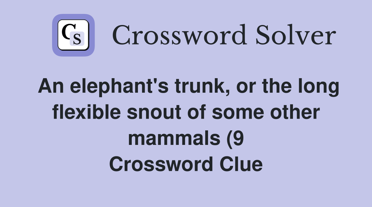 An elephant #39 s trunk or the long flexible snout of some other mammals An elephant #39 s trunk or the long flexible snout of some other mammals