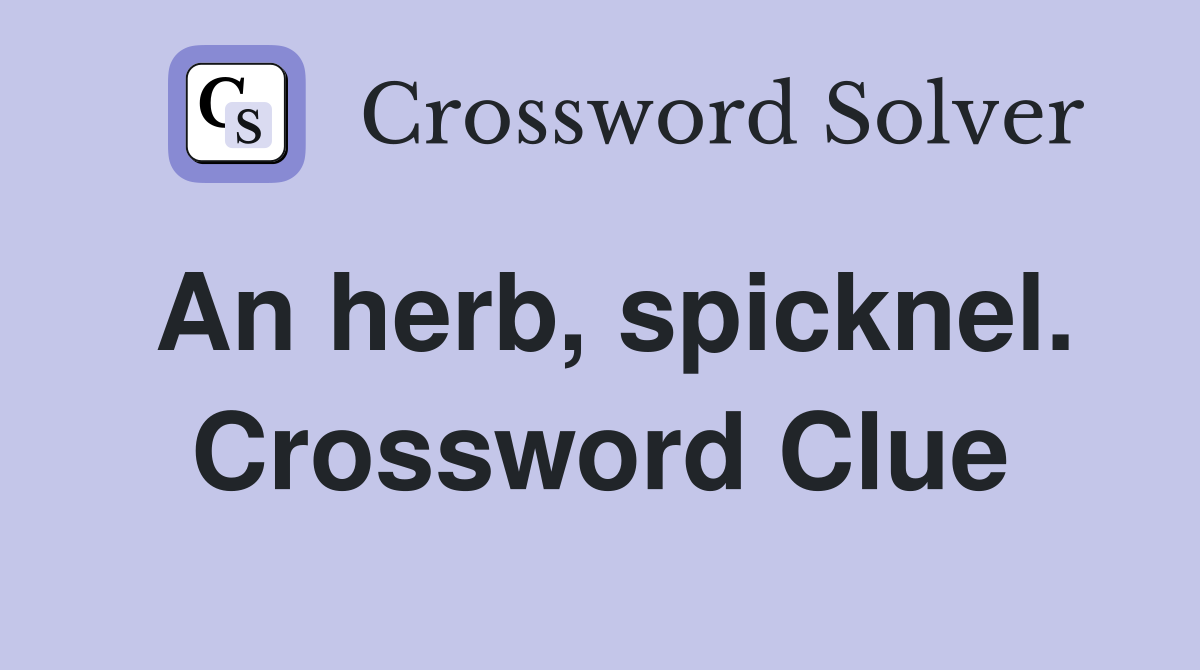 An herb, spicknel. Crossword Clue