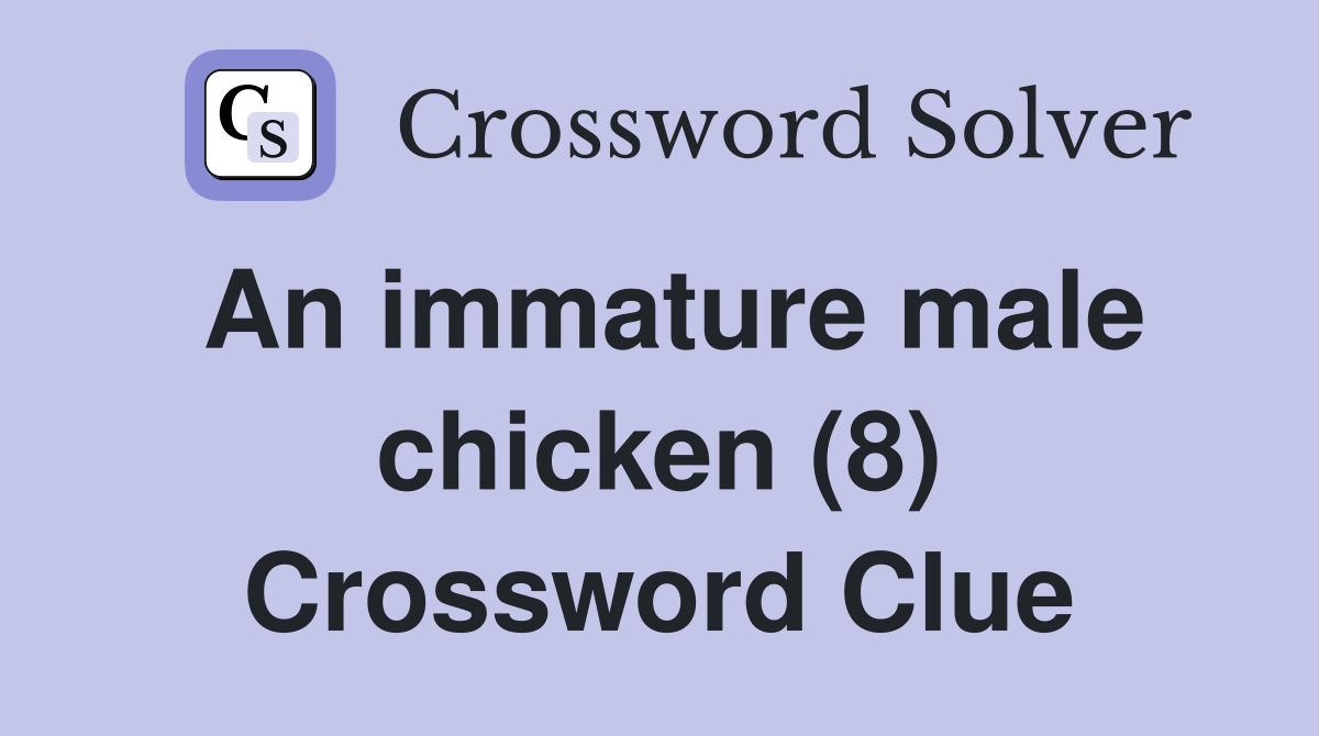 An immature male chicken (8) Crossword Clue