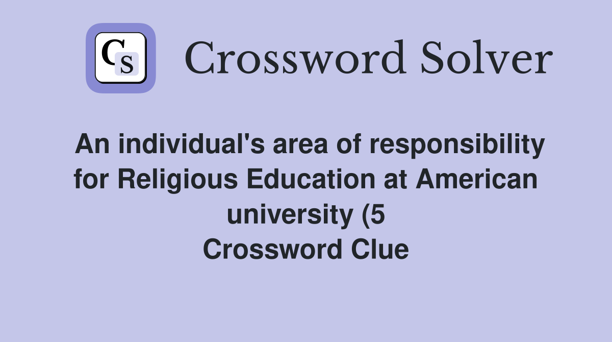 An individual #39 s area of responsibility for Religious Education at An individual #39 s area of responsibility for Religious Education at