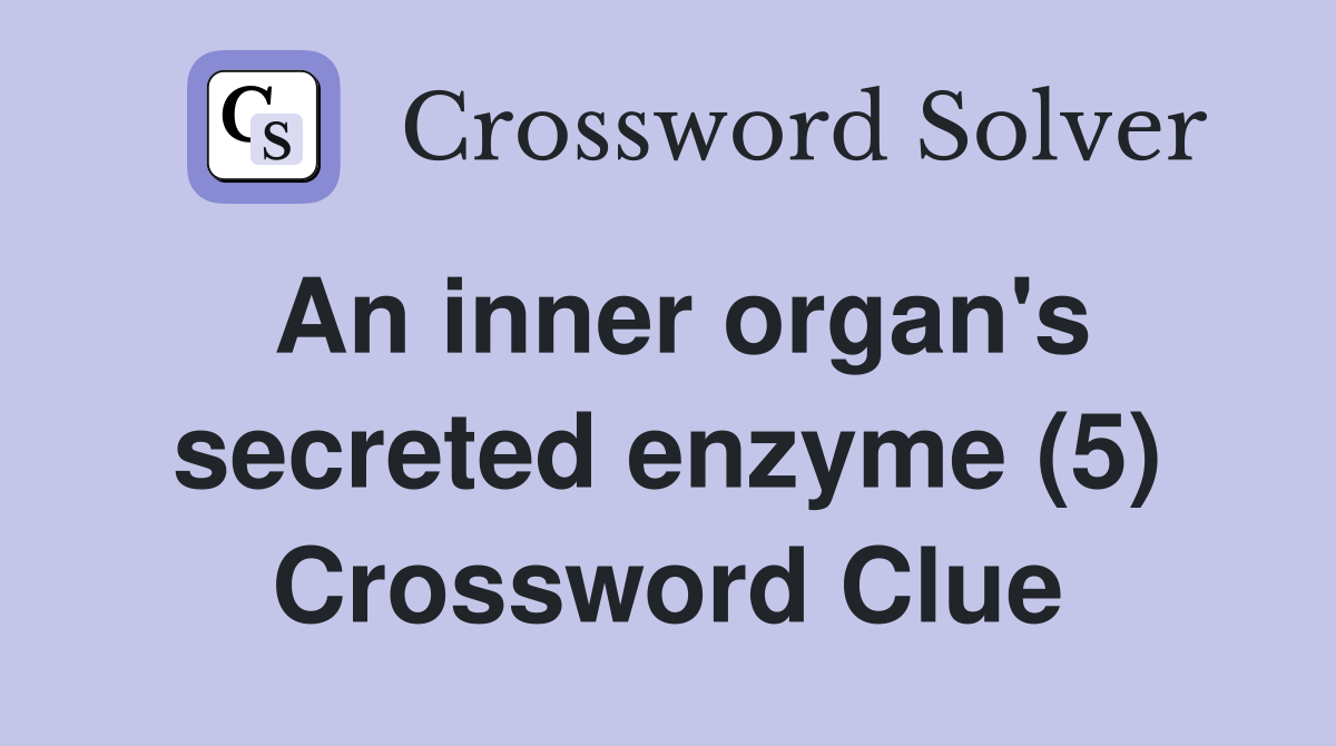 An inner organ's secreted enzyme (5) Crossword Clue