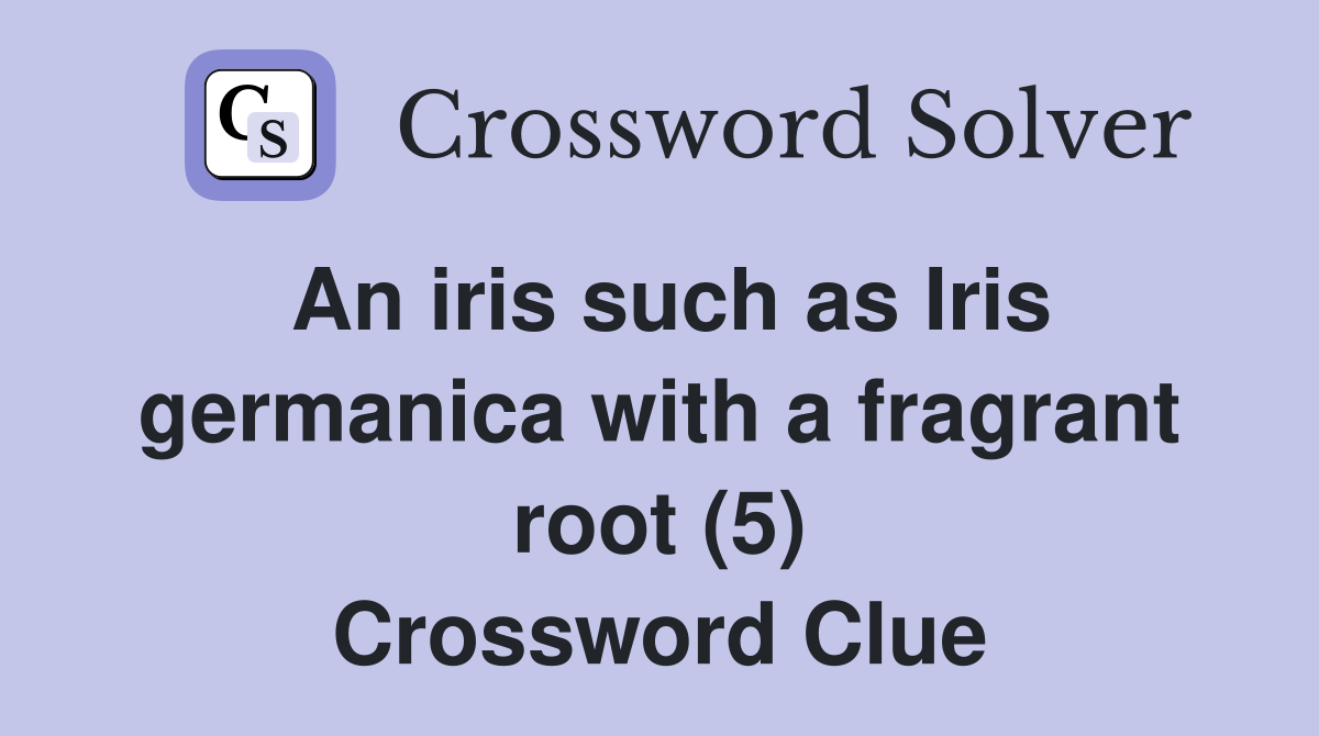 An iris such as Iris germanica with a fragrant root (5) Crossword Clue