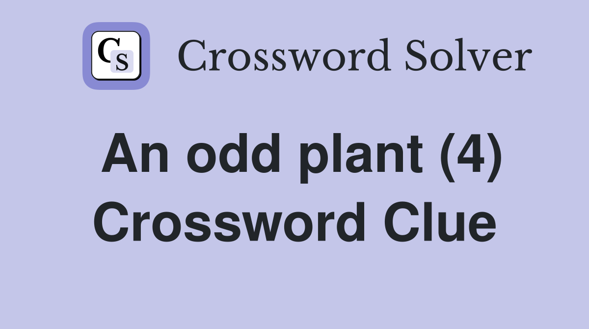 An odd plant (4) Crossword Clue