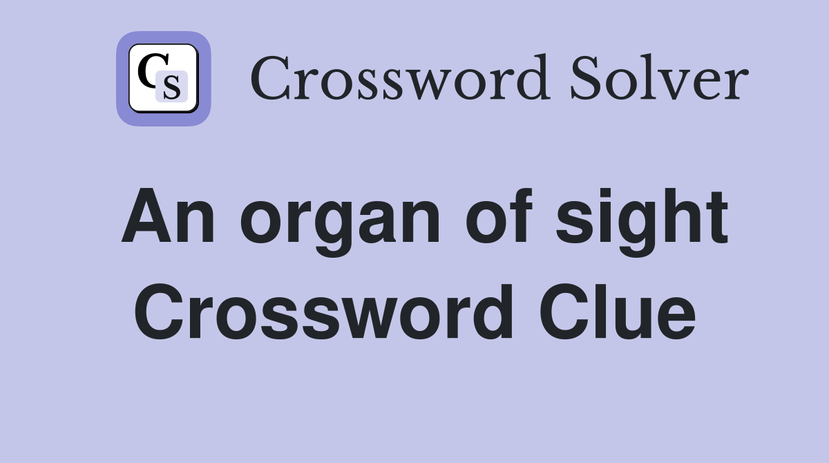 An organ of sight Crossword Clue