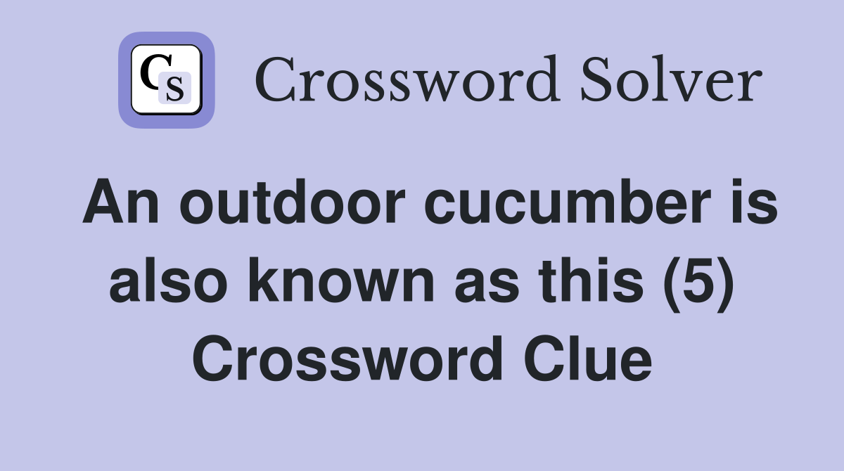 An outdoor cucumber is also known as this (5) Crossword Clue