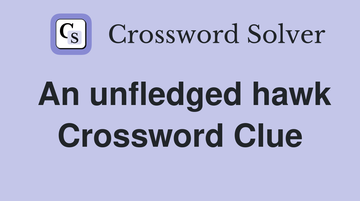 An unfledged hawk Crossword Clue