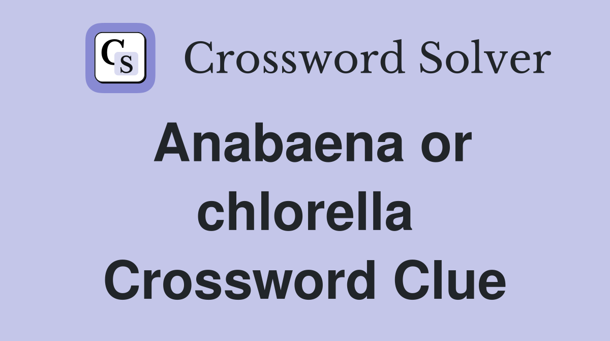 Anabaena or chlorella Crossword Clue