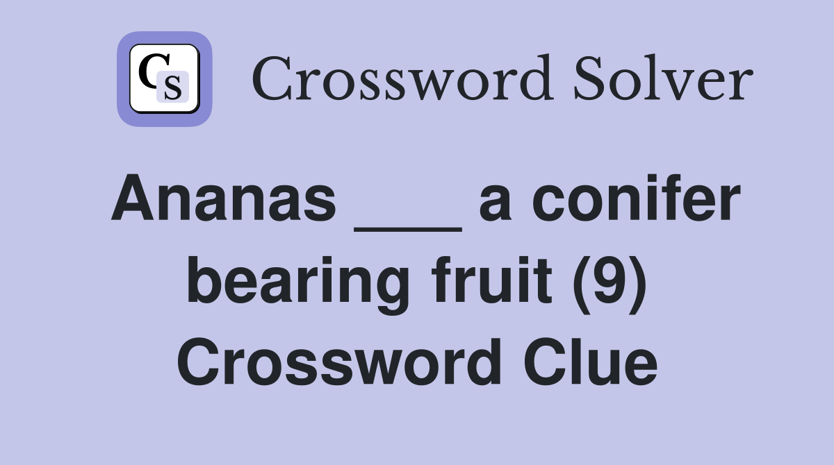 Ananas ___ a conifer bearing fruit (9) Crossword Clue