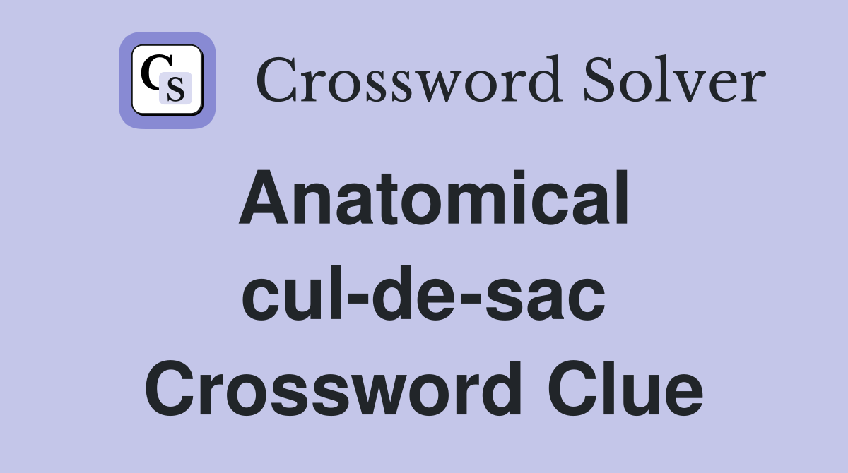 Anatomical cul-de-sac Crossword Clue