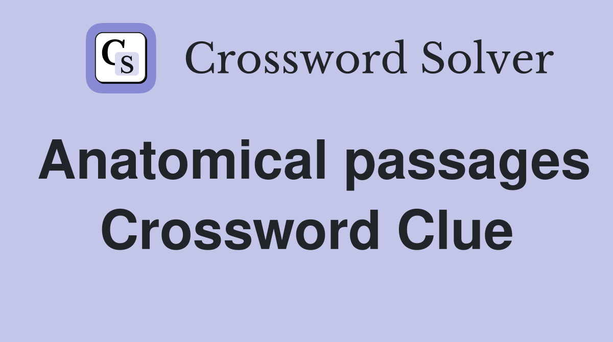 Anatomical passages Crossword Clue