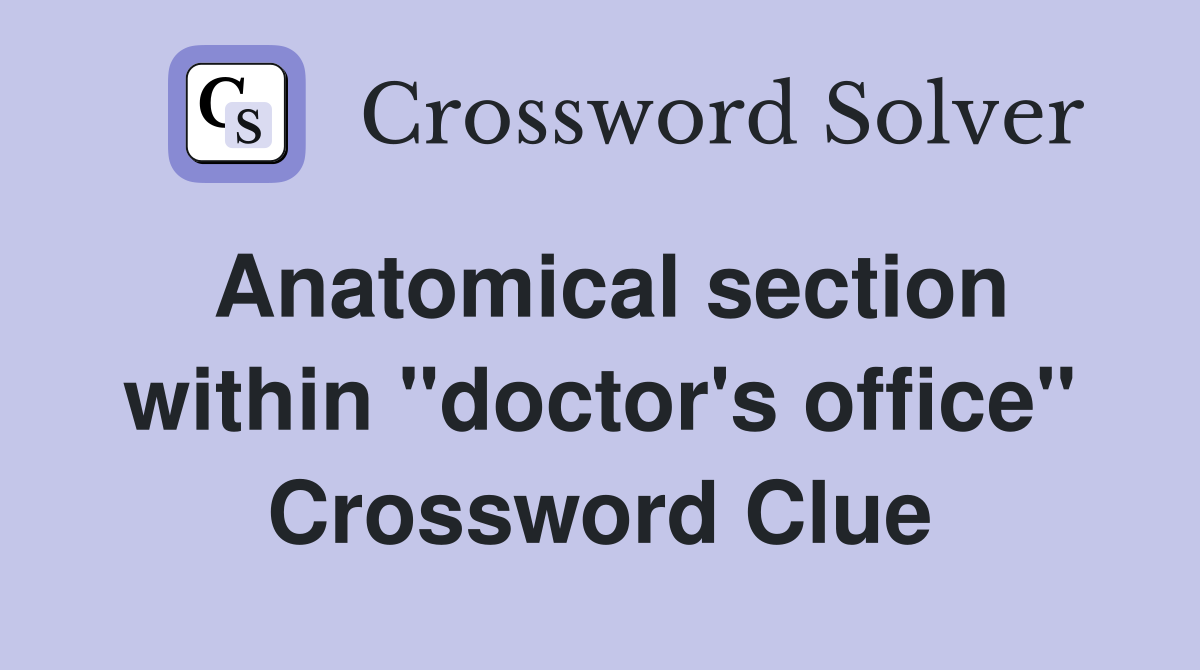 Anatomical section within "doctor's office" Crossword Clue