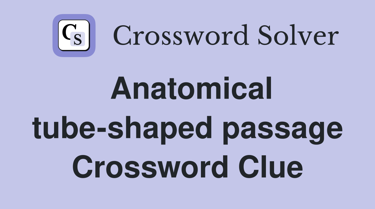 Anatomical tube shaped passage Crossword Clue Answers Crossword Solver